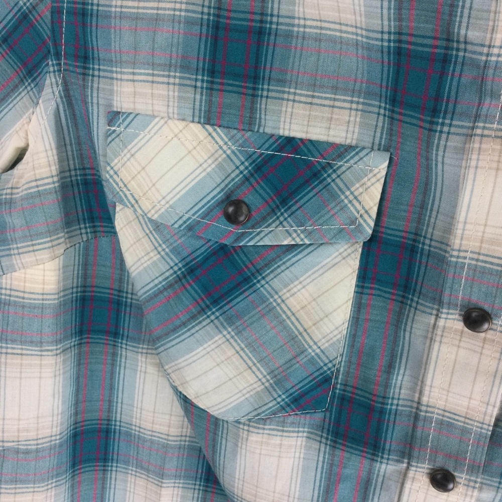 Pendleton Frontier Aqua Multi Plaid Snap Front Sh… - image 8